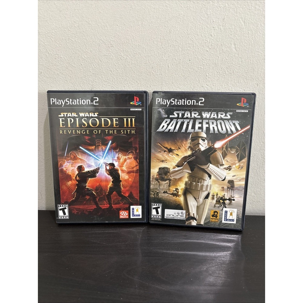 PlayStation 2 PS2 Star Wars Battlefront And Star Wars Episode 3 Tested Works